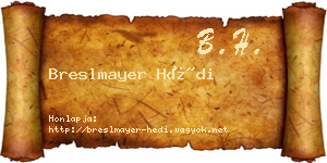 Breslmayer Hédi névjegykártya